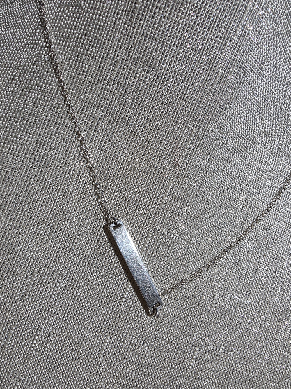 Sterling Silver 16", "amore" Bar Necklace - Picture 8 of 12